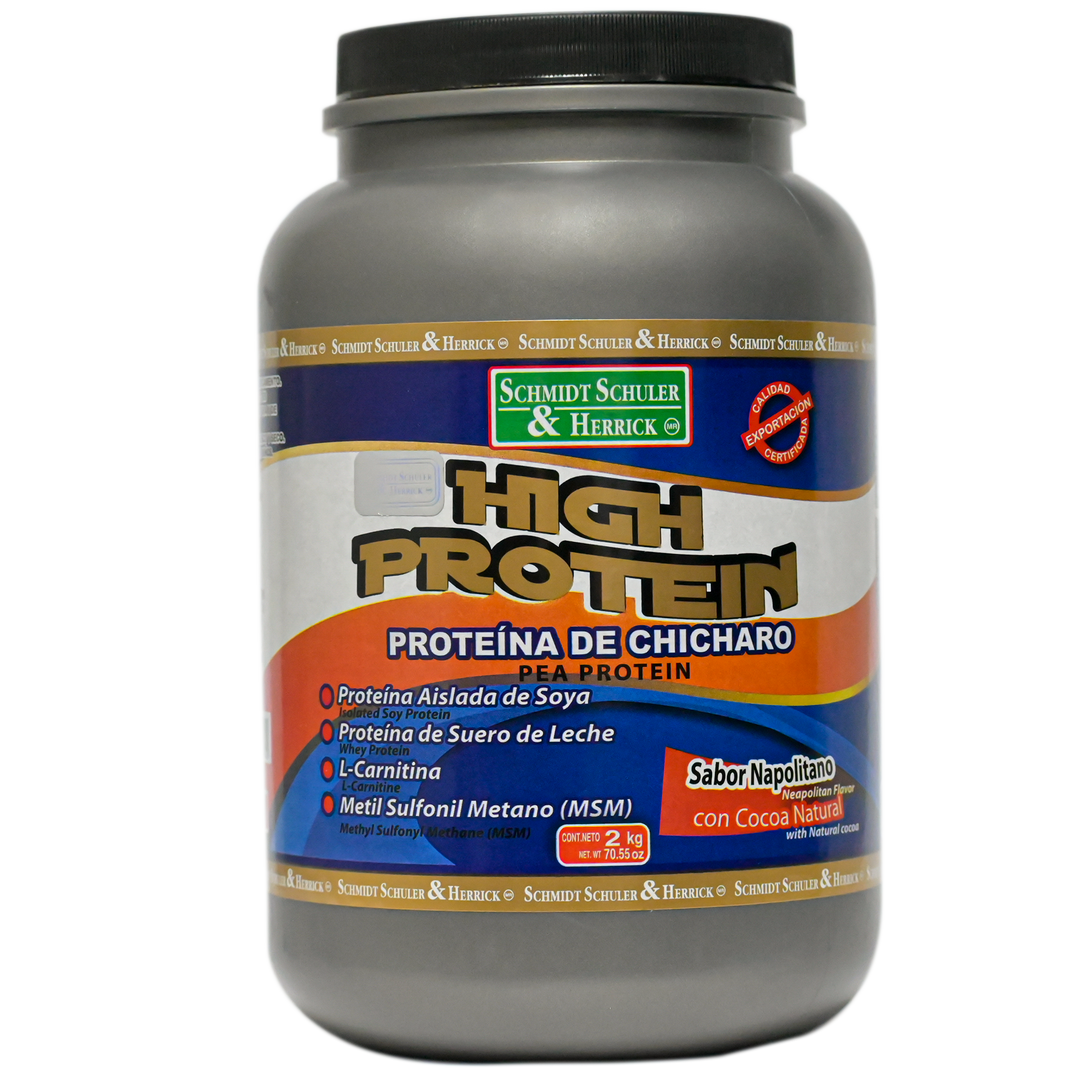 HIGH PROTEIN PEA 2 KG Proteína de Chícharo & Proteína Aislada de Soya 90% & Proteína de Suero de Leche 80%